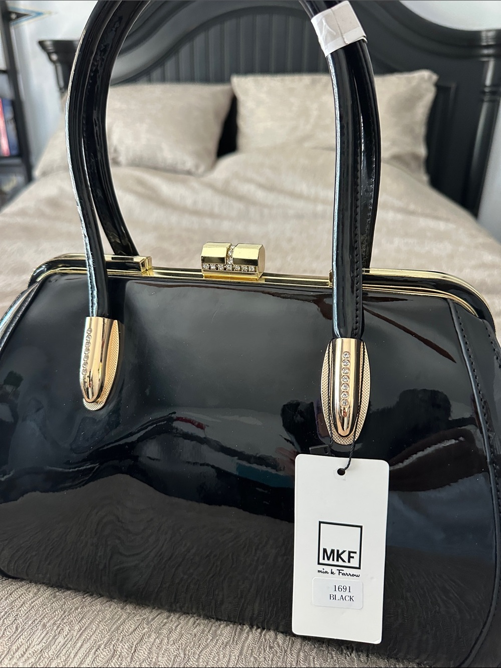 MKF Collection -Marlene -Patent Satchel by 
Mia K nwt
